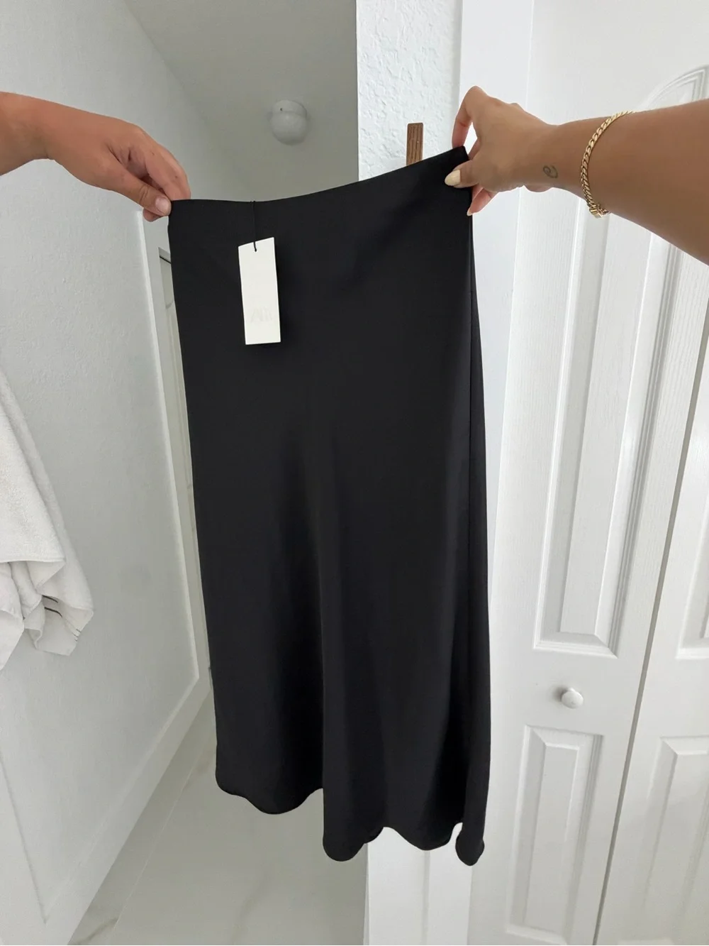 Zara Black Maxi A-Line Skirt